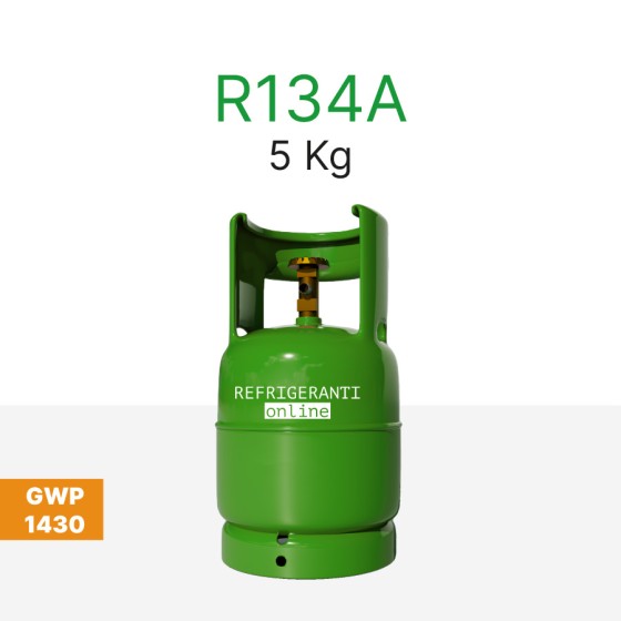 GAS R134a 5 kg im nachfüllbaren Zylinder mit 1/4″ SAE-Ventil