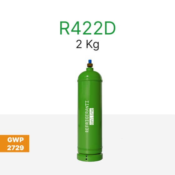GAS R422D 2Kg IN BOMBOLA NUOVA RICARICABILE